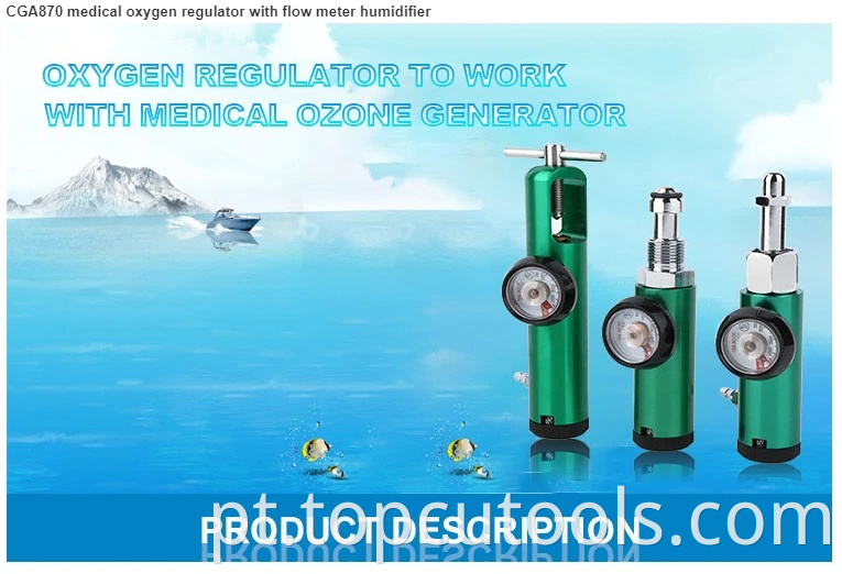 Regulador de oxigênio médico Cga870 com umidificador de medidor de fluxo